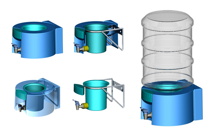 <b>Water Dispenser</b><span><br /> Designed by <b><a href='/success-stories/in-the-spirit-of-great-design/'>Celso Santos</a></b> • Created in Ashlar-Vellum CAD & 3D Modeling Software</span>
