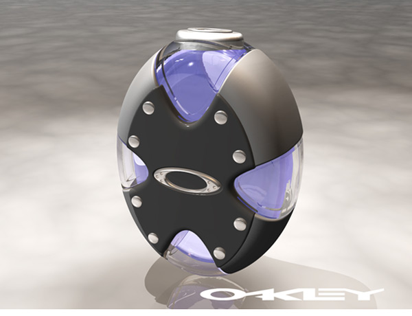 <b>Cosmetic Bottle</b><span><br /> Designed by <b>Scott Oshry</b> for <b>Oakley</b> • Created in <a href='/3d-modeling/3d-modeling-cobalt.html'>Cobalt CAD & 3D Modeling Software</a></span>