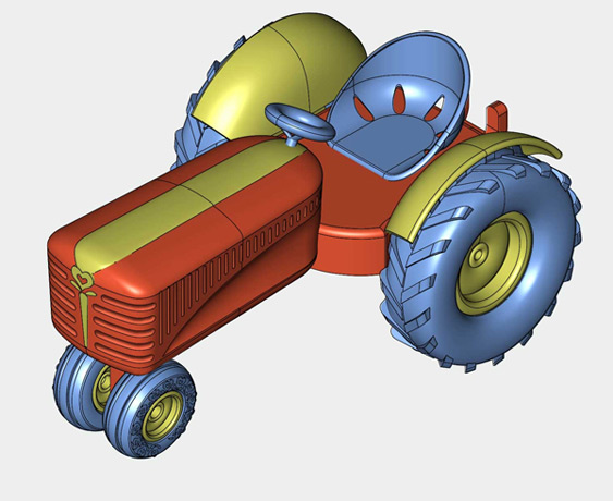 <b>Toy Tractor</b><span><br /> Designed by <b>Randy Primozic</b> • Created in <a href='/3d-modeling/3d-modeling-cobalt.html'>Cobalt CAD & 3D Modeling Software</a></span>