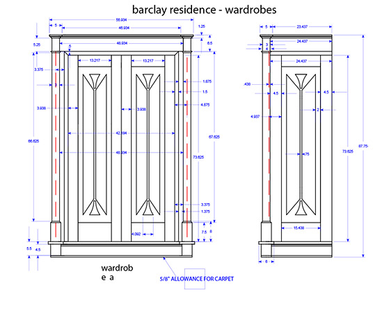 <b>Barclay Residence. Wardrobes</b><span><br /> Designed by <b>Charles Rawlins</b> • Created in <a href='/2d-3d-drafting/2d-3d-cad-graphite.html'>Graphite Precision CAD Software</a></span>