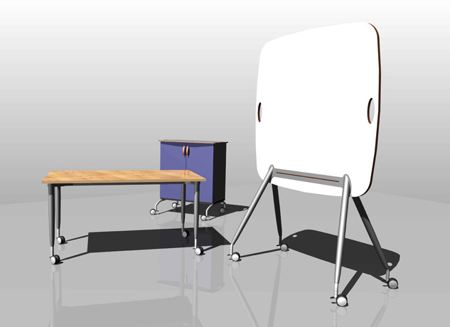 <b>Mobile Office Furniture</b><span><br /> Designed by <b>Brian Watson</b> • Created in Ashlar-Vellum CAD & 3D Modeling Software</span>