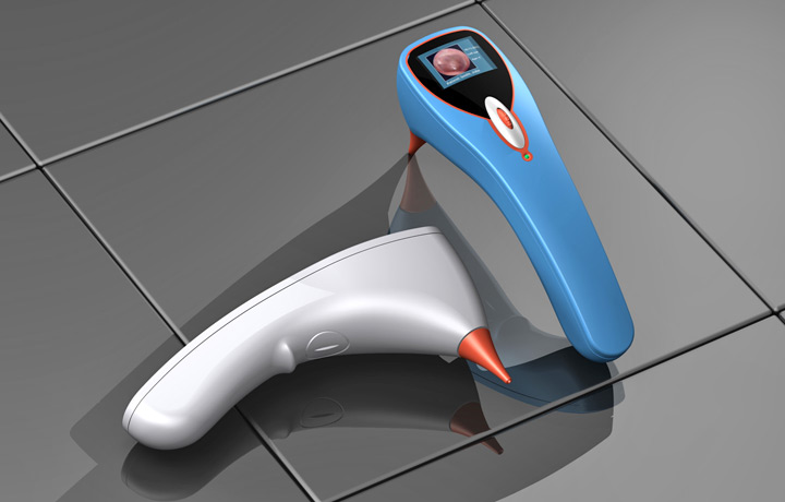 <b>Electronic Otoscope</b><span><br /> Designed by <b><a href='/success-stories/cobalt-helps-win-grand-prize/'>Nelson Au</a></b> • Created in <a href='/3d-modeling/3d-modeling-cobalt.html'>Cobalt CAD & 3D Modeling Software</a></span>